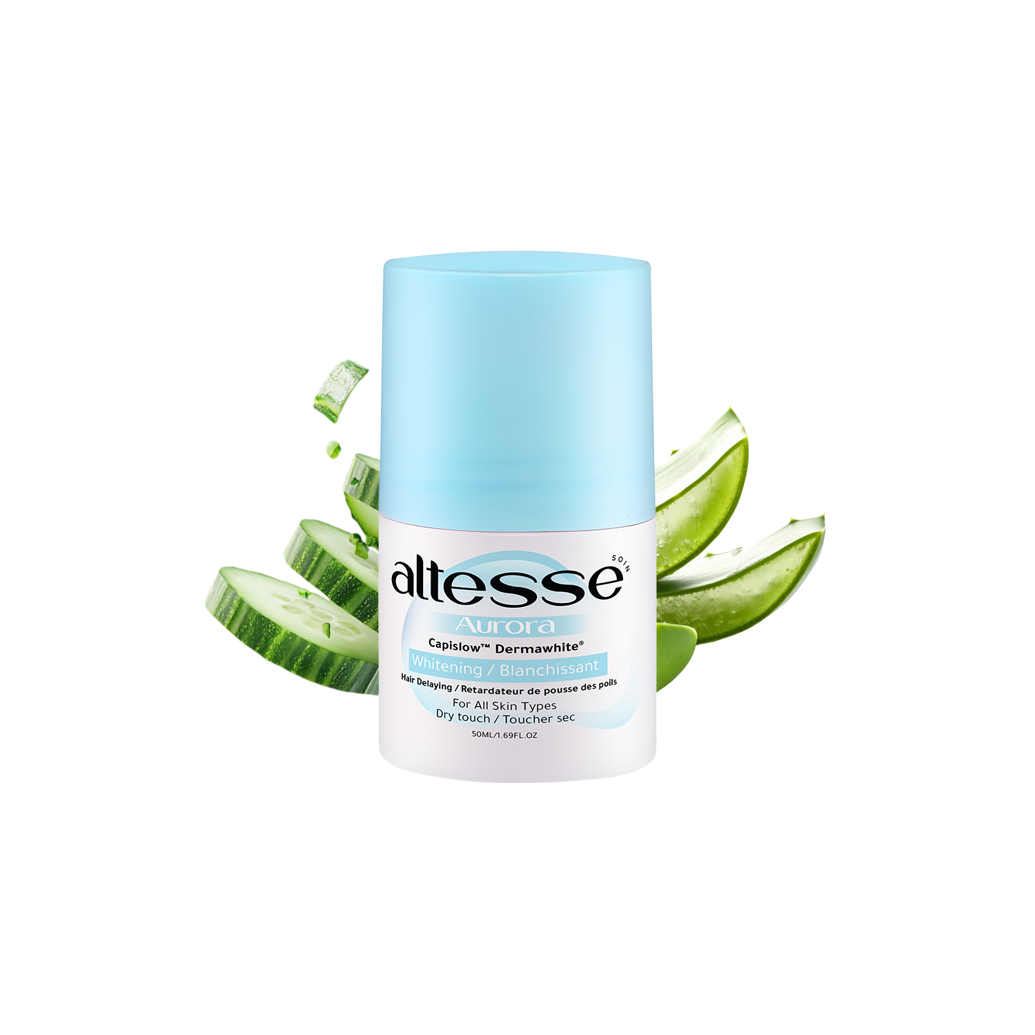 Whitening and Hair Delaying Roll-On Deodorant Aurora 50Ml (Aloe vera and Cucumber scent)